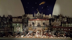 One of my favorite pieces: a city diorama at Christmastime